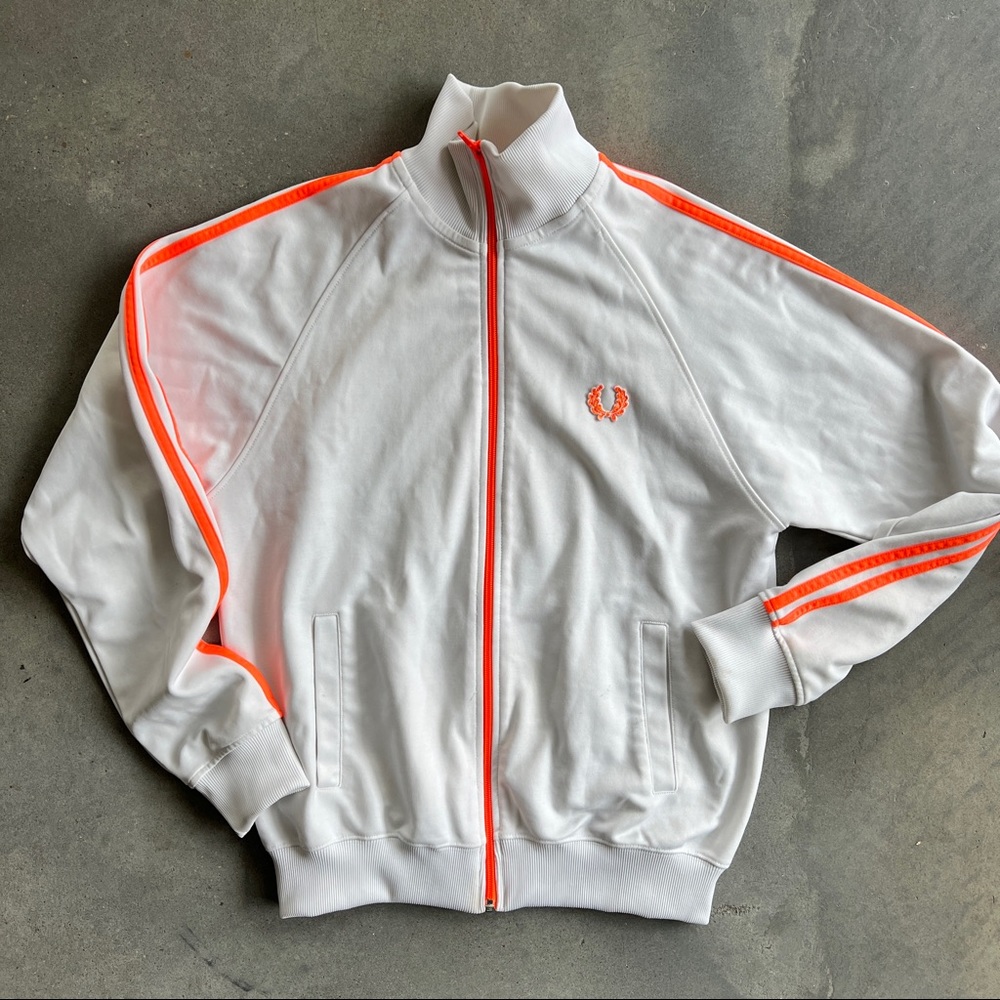 Fred Perry track jacket white small
